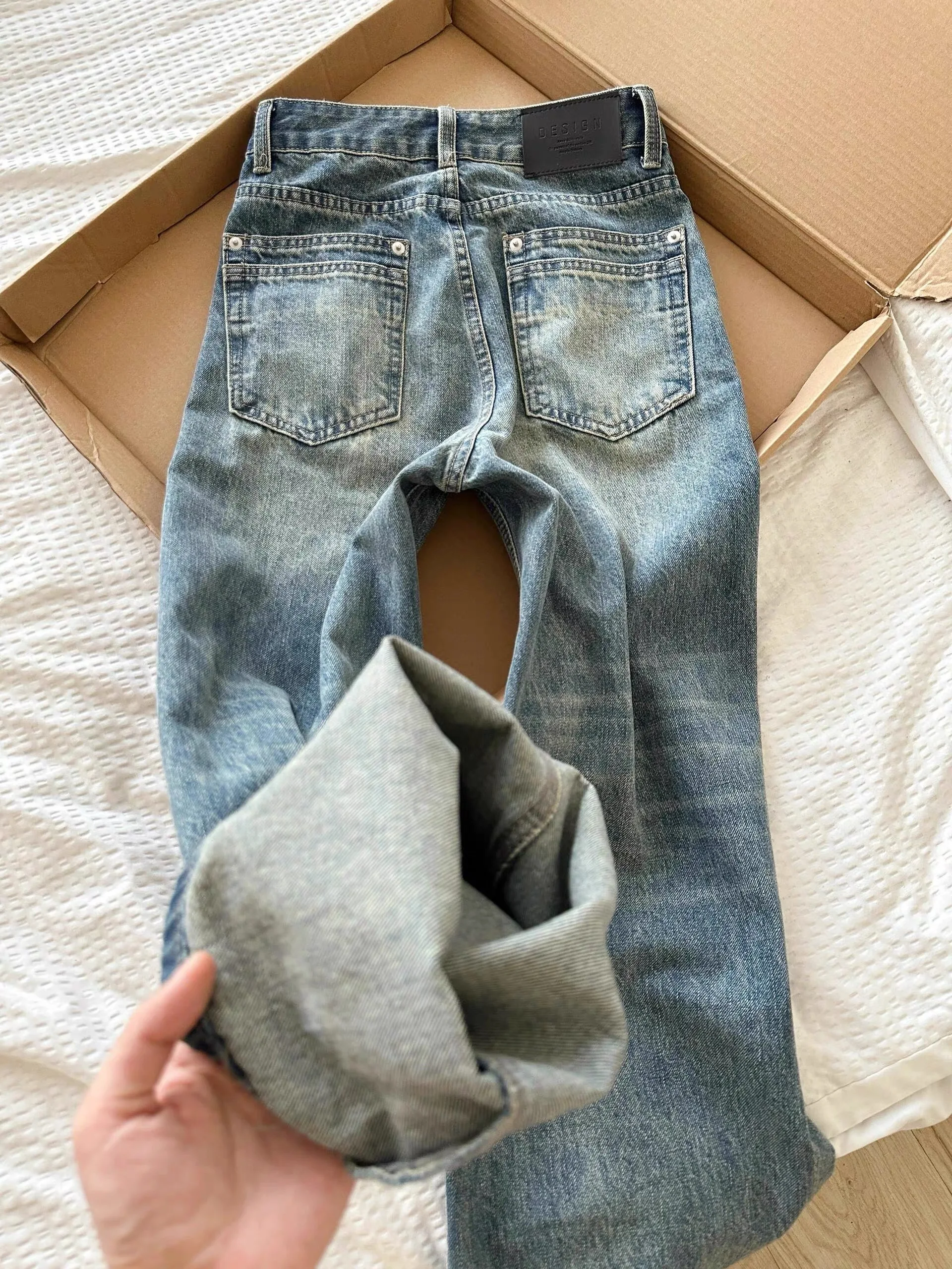 Waed Vintage Men's Jeans Loose Straight Casual Pants High Street Trend Autumn New Sle American Vibe mid Waist Zipper Fly
Waed Vintage Men's Jeans Loose Straight Casual Pants High Street Trend Autumn New Sle American Vibe mid Waist Zipper Fly
