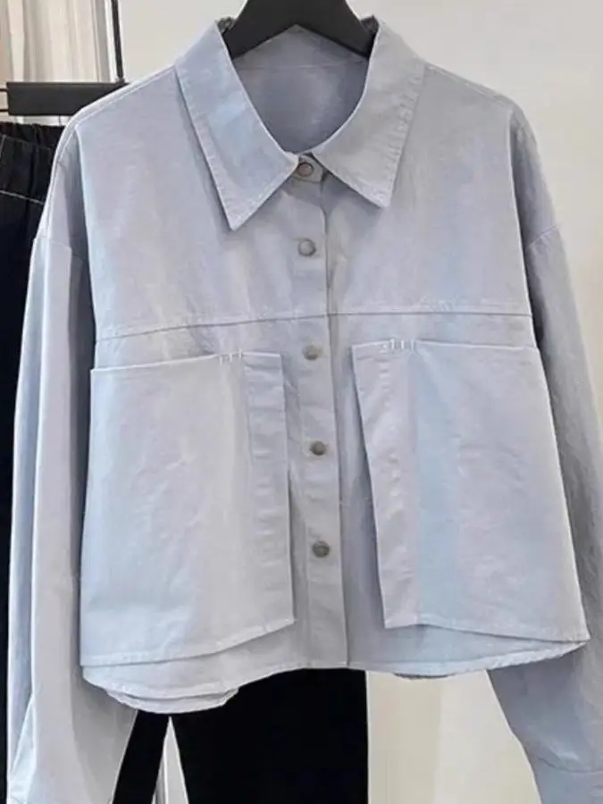 Elegant Long Sleeve Women's Shirt Loose Fit Versatile Outerwear Age-Defying Casual Style Button Detail Collar Short Length
Elegant Long Sleeve Women's Shirt Loose Fit Versatile Outerwear Age-Defying Casual Style Button Detail Collar Short Length