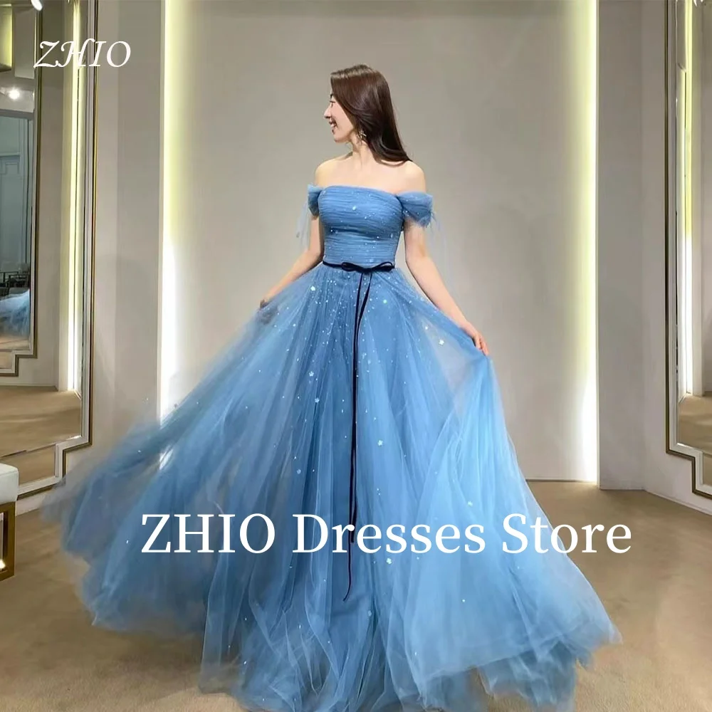 ZHIO Princess Wedding Dress Sea Blue Beads A-Line Off the Shoulder Evening Party Bridal Gown Korea Photo Shoot Customized
ZHIO Princess Wedding Dress Sea Blue Beads A-Line Off the Shoulder Evening Party Bridal Gown Korea Photo Shoot Customized