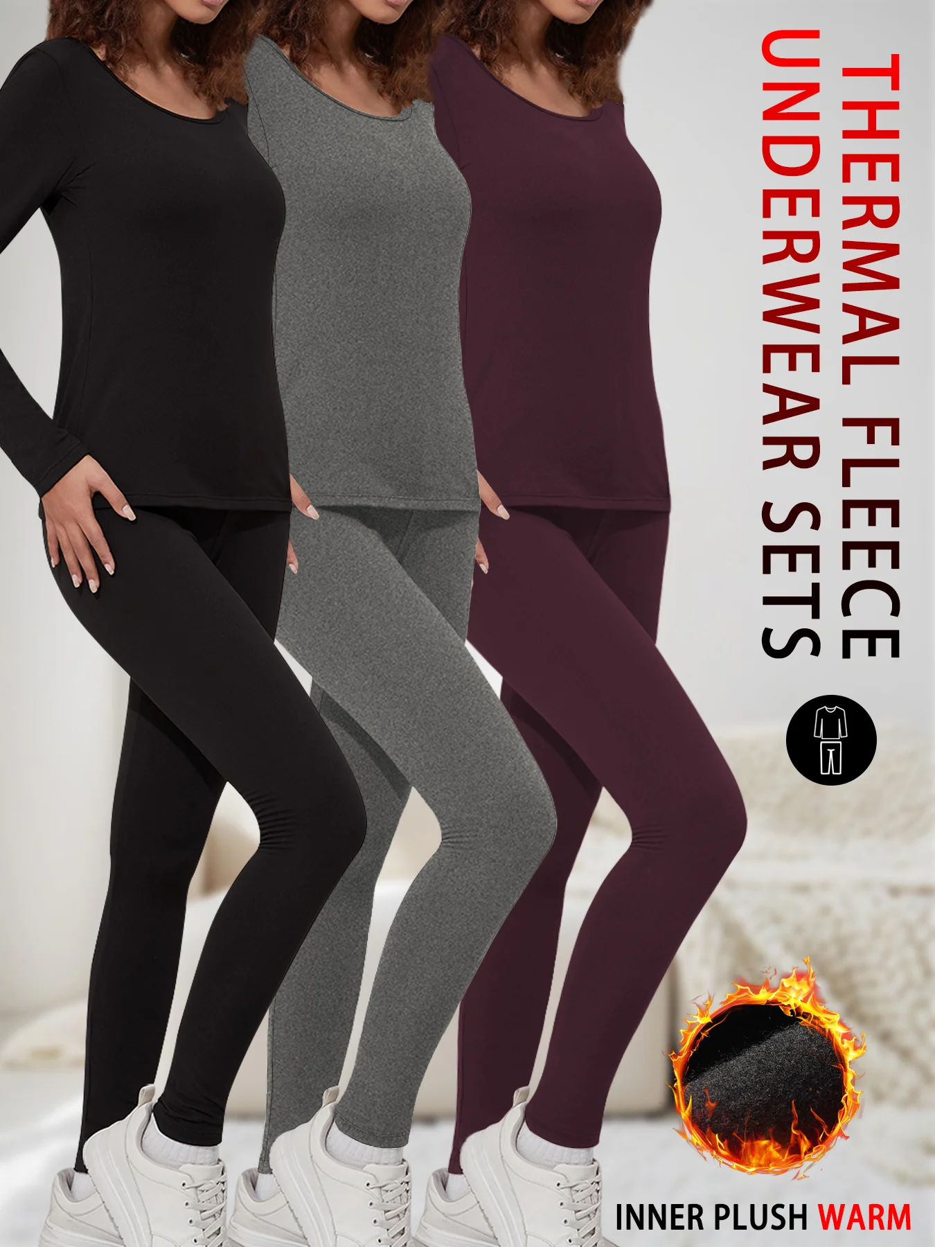 3 Pack Womens Super Soft Thermal Fleece Underwear Sets Thermals Sets Loungewear Winter Pajama Sets For Cold Weather
3 Pack Womens Super Soft Thermal Fleece Underwear Sets Thermals Sets Loungewear Winter Pajama Sets For Cold Weather