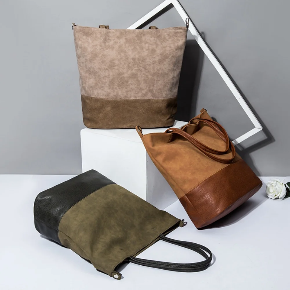 Tote Bag For Women Soft Leather Patchwork Large Capacity Bucket Handbags With Makeup Bag For Travel Shopping And Work
Tote Bag For Women Soft Leather Patchwork Large Capacity Bucket Handbags With Makeup Bag For Travel Shopping And Work