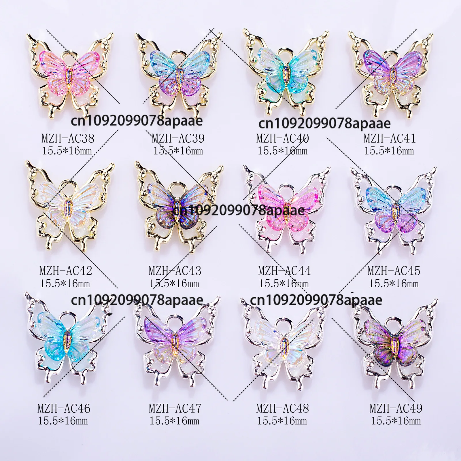Новые украшения для ногтей в виде бабочки, лазерные фантомные постепенные изменения, лед через эльф, бабочка, трехмерные аксессуары для ногтей, ногти