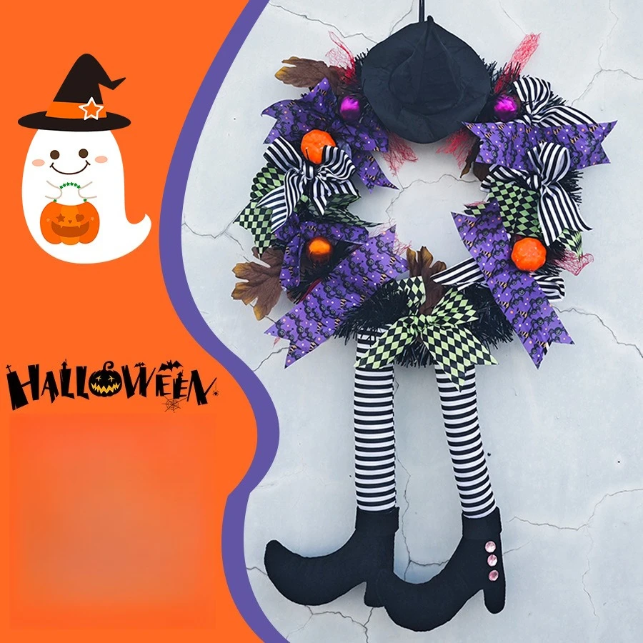 Fabric Halloween Wreath with Skeleton Haunted House Door Hanger for Horror Party Decorations
Fabric Halloween Wreath with Skeleton Haunted House Door Hanger for Horror Party Decorations