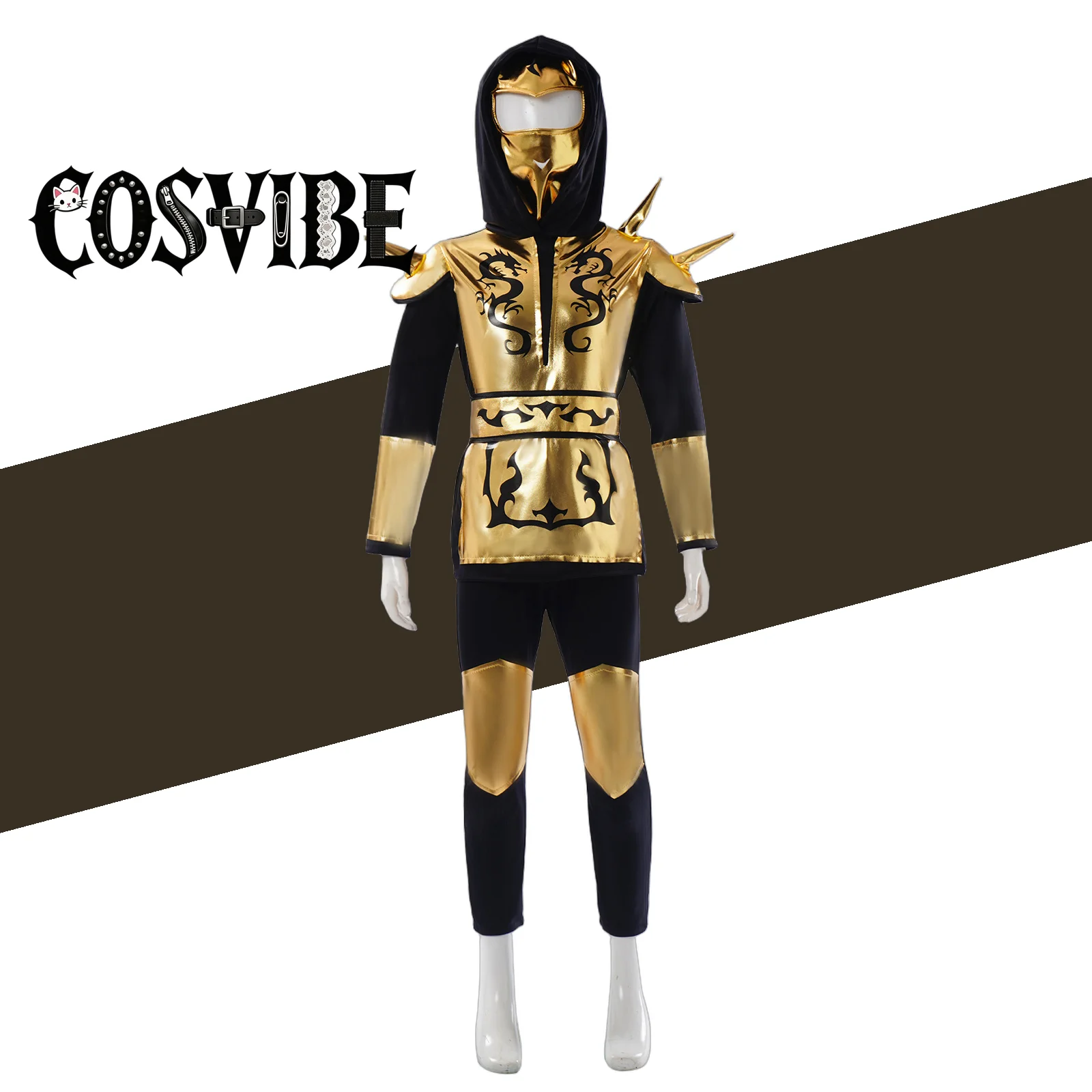 Kids Ninja Costume Cosplay Fancy Dress for Boys and Girls Halloween Party Gift Suitable for Height 110-130 Cm
Kids Ninja Costume Cosplay Fancy Dress for Boys and Girls Halloween Party Gift Suitable for Height 110-130 Cm