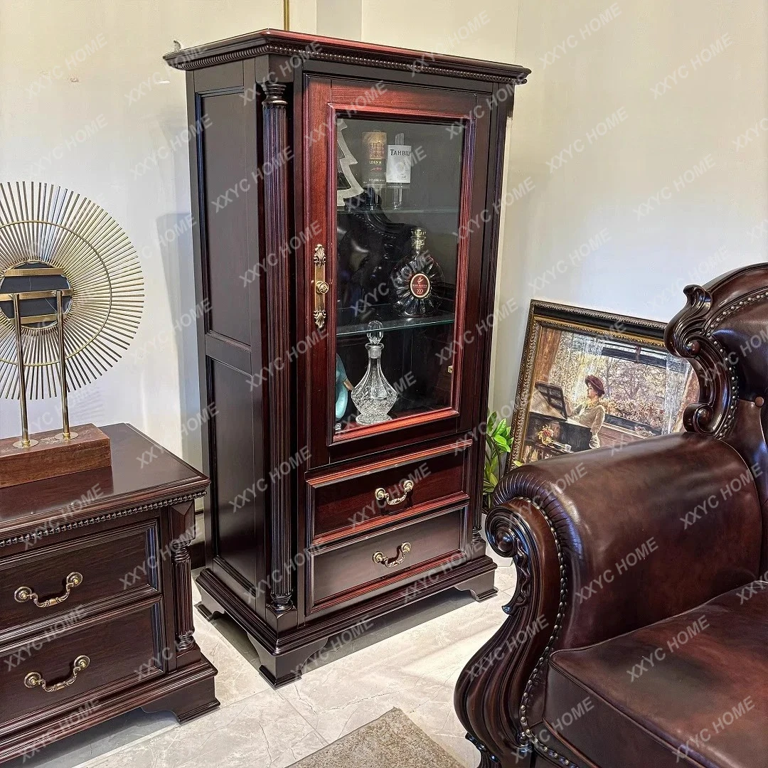 all-solid wood wine cabinet retro living room storage locker household wall single door display cabinet
all-solid wood wine cabinet retro living room storage locker household wall single door display cabinet