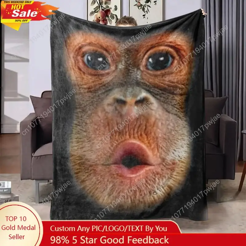Monkey Face Flannel Blanket Shawl - Cute and Funny Animal Surprise Monkey Face Coverlet - Lightweight Soft and Comfortable Gif
Monkey Face Flannel Blanket Shawl - Cute and Funny Animal Surprise Monkey Face Coverlet - Lightweight Soft and Comfortable Gif