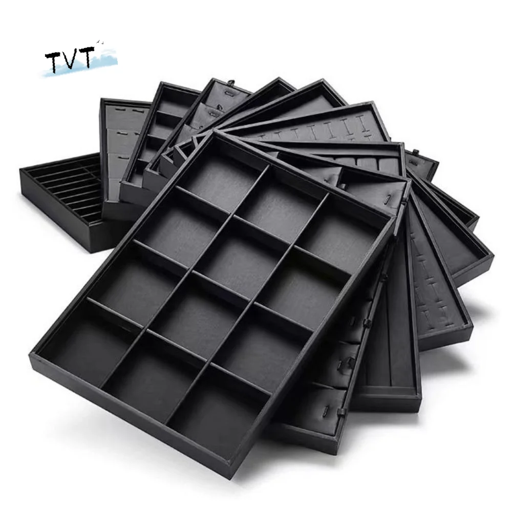 Stackable Jewelry Display Tray Black Multi Compartments PU Leather Jewelry Pallet Flat Bottom Removable Dividers
Stackable Jewelry Display Tray Black Multi Compartments PU Leather Jewelry Pallet Flat Bottom Removable Dividers