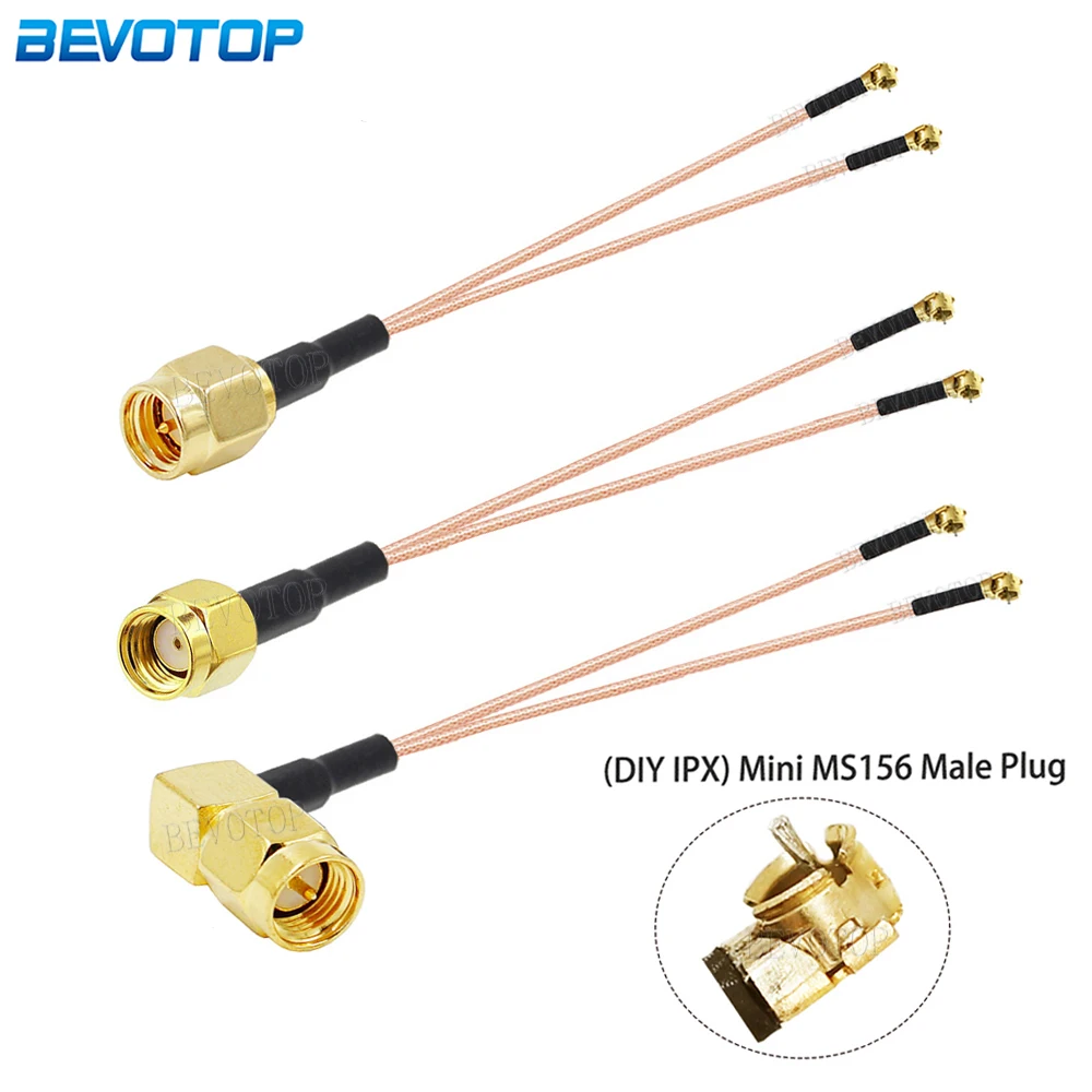 RG-178 RP SMA/SMA Male to IPX DIY Mini MS156 Male Connector 1 to 2 Y Splitter Cable RG178 Pigtail WIFI Antenna Extension Jumper
RG-178 RP SMA/SMA Male to IPX DIY Mini MS156 Male Connector 1 to 2 Y Splitter Cable RG178 Pigtail WIFI Antenna Extension Jumper