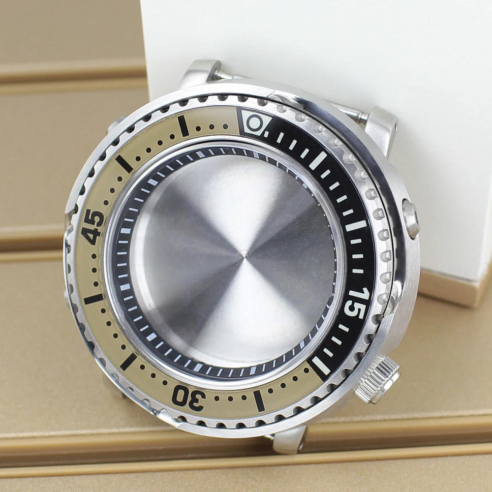 43mm Silvery Tuna Canned Watch Case Sapphire Glass For NH34 NH35 NH36 Movement Stainless Steel Case Luminous Bezel Watch Parts
43mm Silvery Tuna Canned Watch Case Sapphire Glass For NH34 NH35 NH36 Movement Stainless Steel Case Luminous Bezel Watch Parts