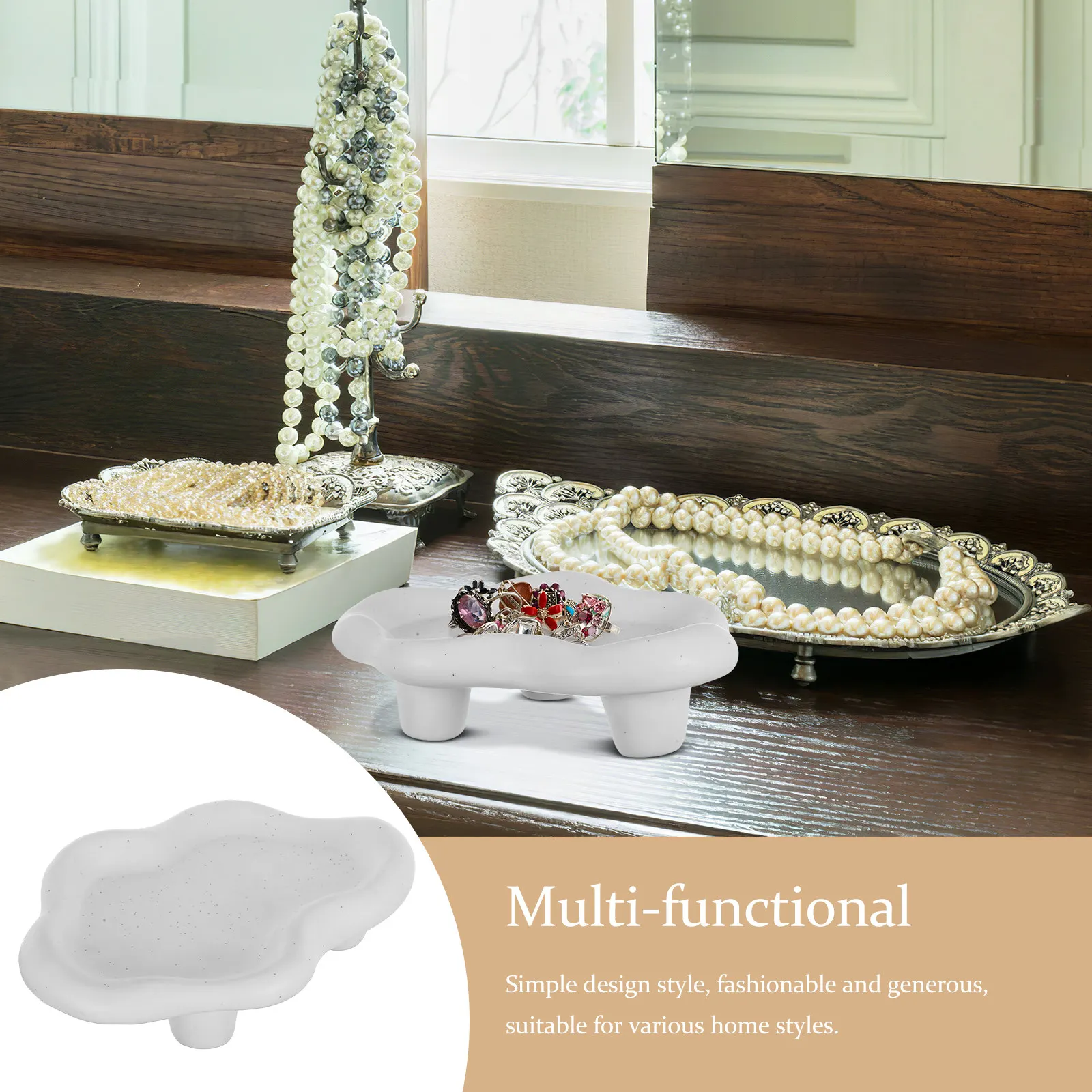 Cloud Shape Ceramic Jewelry Tray for Vanity Dresser Decorative Trinket Dish Ring Holder Key Organizer Aesthetic Home Decor
Cloud Shape Ceramic Jewelry Tray for Vanity Dresser Decorative Trinket Dish Ring Holder Key Organizer Aesthetic Home Decor