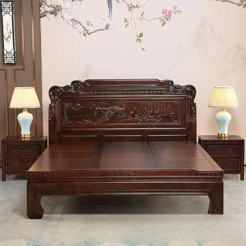 Pure solid wood all solid wood bed Golden rosewood tenon and mortise antique furniture Chinese classical double bed
Pure solid wood all solid wood bed Golden rosewood tenon and mortise antique furniture Chinese classical double bed