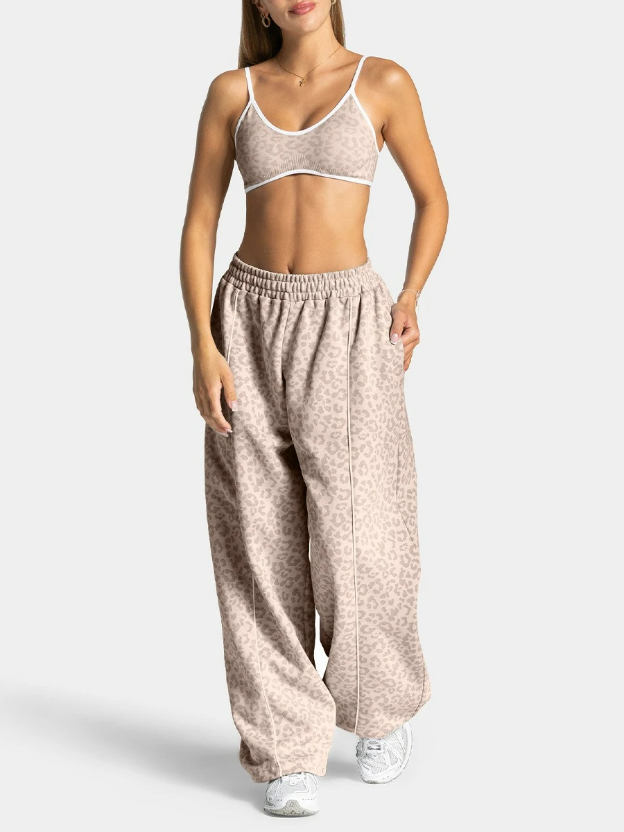 Women's Leopard Print Bras Top+Long Pants Matching Sets Sportswear Sweatpants Two Piece Tracksuit Yoga Fitness Running Gym Suit
Women's Leopard Print Bras Top+Long Pants Matching Sets Sportswear Sweatpants Two Piece Tracksuit Yoga Fitness Running Gym Suit