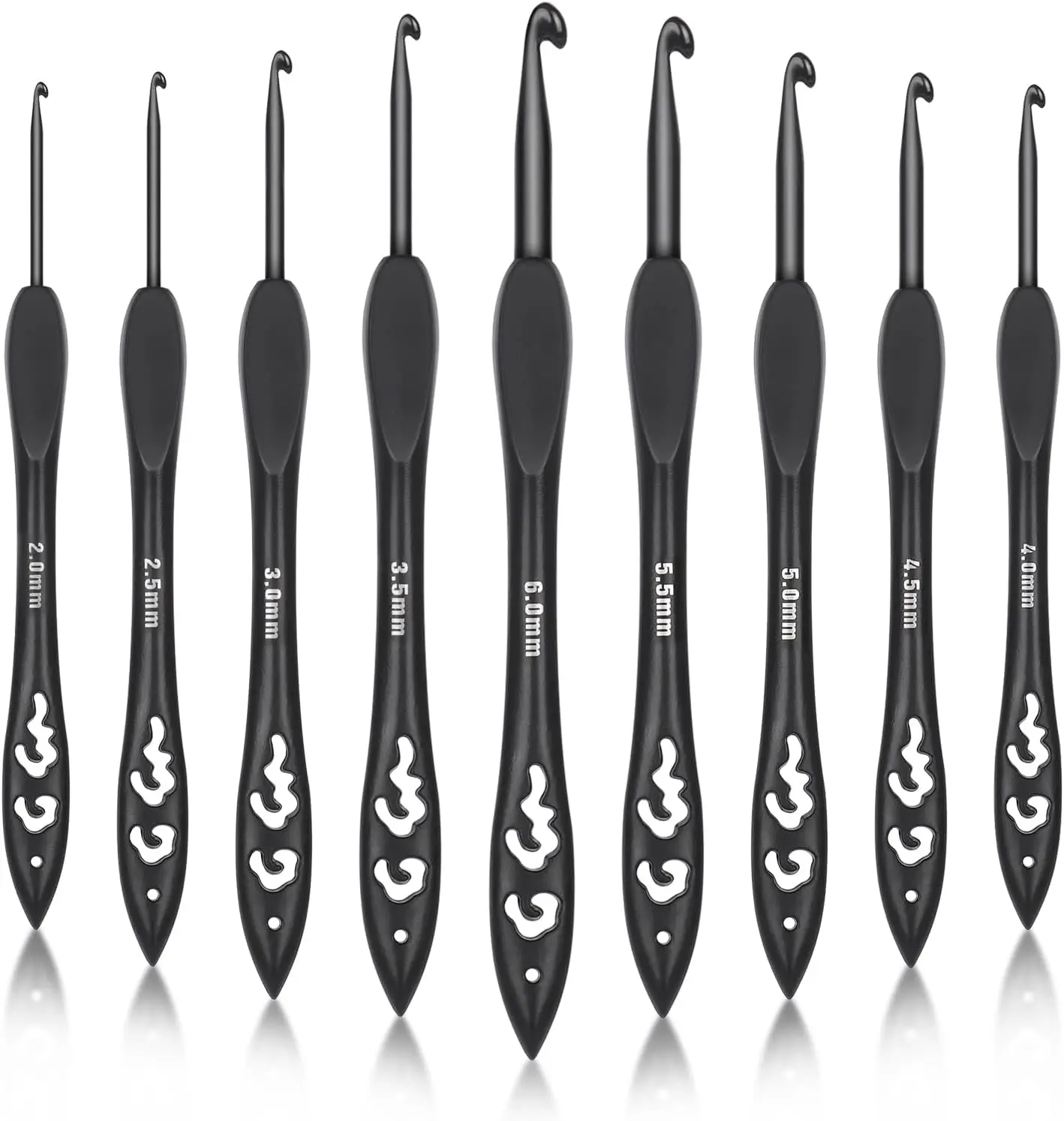 9 Sizes Crochet Hooks Set with Ergonomic Soft Grip Handles for Arthritis Beginners Adults, Aluminum Crochet Needles 2.0mm-6.0mm
9 Sizes Crochet Hooks Set with Ergonomic Soft Grip Handles for Arthritis Beginners Adults, Aluminum Crochet Needles 2.0mm-6.0mm