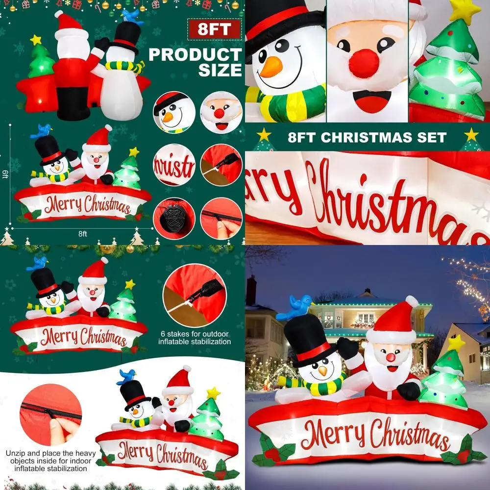 8-футовый уличный рождественский надувной баннер со снеговиком длиной 6 футов и декором двора Санта-Клауса, светодиодная подсветка
8-футовый уличный рождественский надувной баннер со снеговиком длиной 6 футов и декором двора Санта-Клауса, светодиодная подсветка