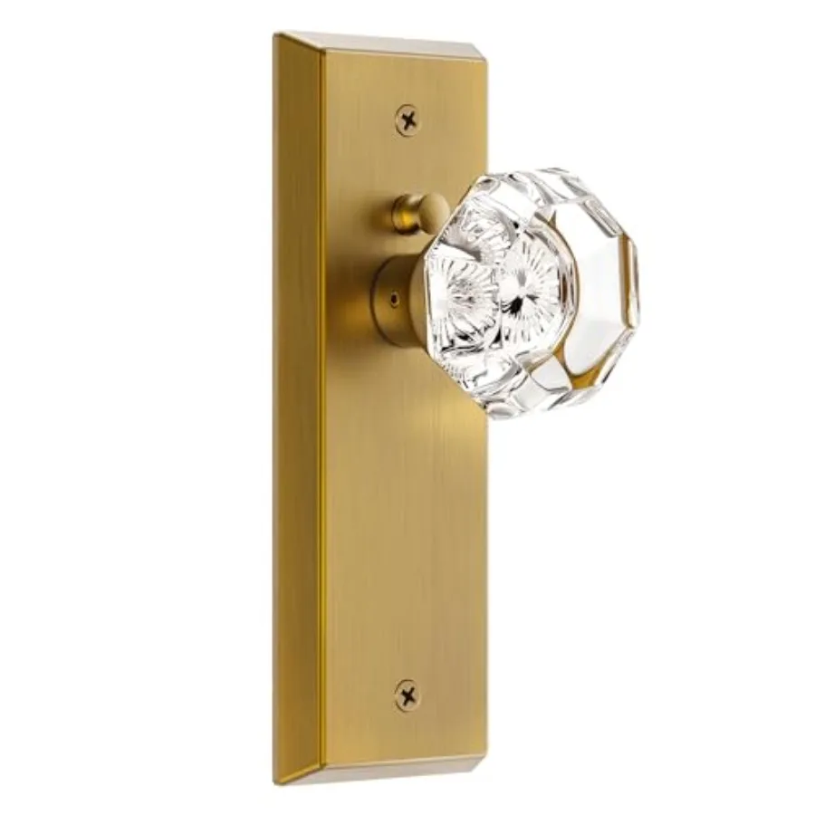 Glass Door Knobs for Interior Doors - Vintage Crystal Bedroom and Bathroom Door Knob with Lock - Diamond Cut Door Handle - Fini
Glass Door Knobs for Interior Doors - Vintage Crystal Bedroom and Bathroom Door Knob with Lock - Diamond Cut Door Handle - Fini