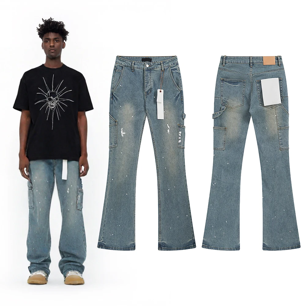 Уличная одежда, расклешенные мешковатые джинсы, одежда Y2k, мужские винтажные джинсы в уличном стиле в стиле хип-хоп, хлопковые повседневные потертые расклешенные джинсы Rock Revivals
Уличная одежда, расклешенные мешковатые джинсы, одежда Y2k, мужские винтажные джинсы в уличном стиле в стиле хип-хоп, хлопковые повседневные потертые расклешенные джинсы Rock Revivals