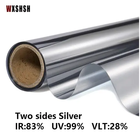 Película de protección solar transparente plateada, vinilo autoadhesivo, espejo unidireccional, PET, a prueba de rayos UV, envío directo, pegatina de vidrio privada diurna