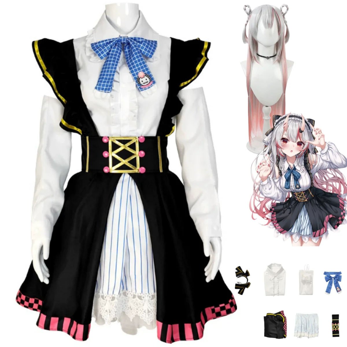 Anime Virtual YouTuber Nakiri Ayame Cosplay Costume VTuber Hololive Japanese JK Uniform Shirt Skirt Wig Woman Sexy Party Suit
Anime Virtual YouTuber Nakiri Ayame Cosplay Costume VTuber Hololive Japanese JK Uniform Shirt Skirt Wig Woman Sexy Party Suit