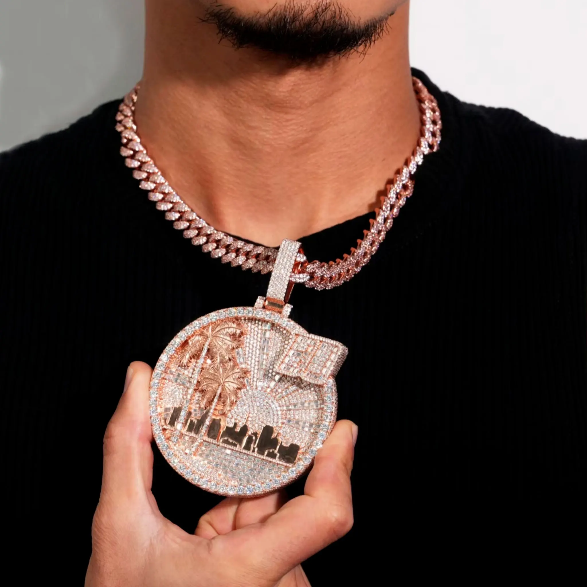 Palm tree slice, round cut, city square, CZ pendant necklace, personalized and versatile, daily wear, gift giving
Palm tree slice, round cut, city square, CZ pendant necklace, personalized and versatile, daily wear, gift giving