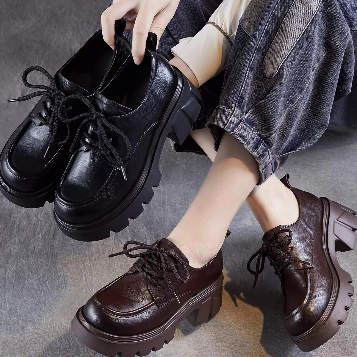 Leather Retro Women's Shoes Thick Heel British Style Lightweight Casual Shoes round Toe Comfortable Fashionable Foo...
Leather Retro Women's Shoes Thick Heel British Style Lightweight Casual Shoes round Toe Comfortable Fashionable Foo...