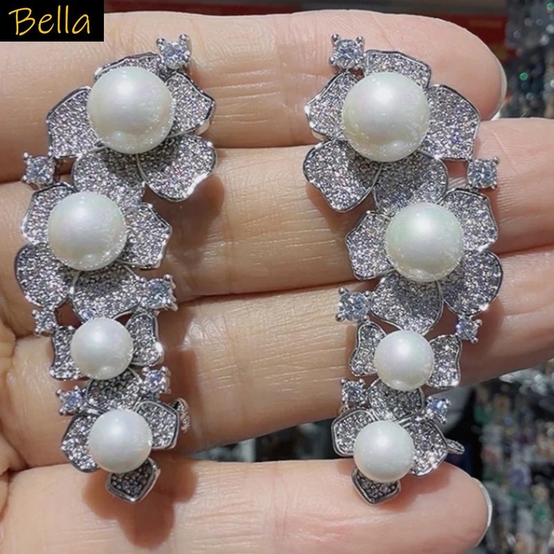 Multi Flower Pearl Zircon Ear Jacket Earrings Pierced Ear Cuff for Women Prom Daily Wear Fashion Jewelry Party Gathering
Multi Flower Pearl Zircon Ear Jacket Earrings Pierced Ear Cuff for Women Prom Daily Wear Fashion Jewelry Party Gathering