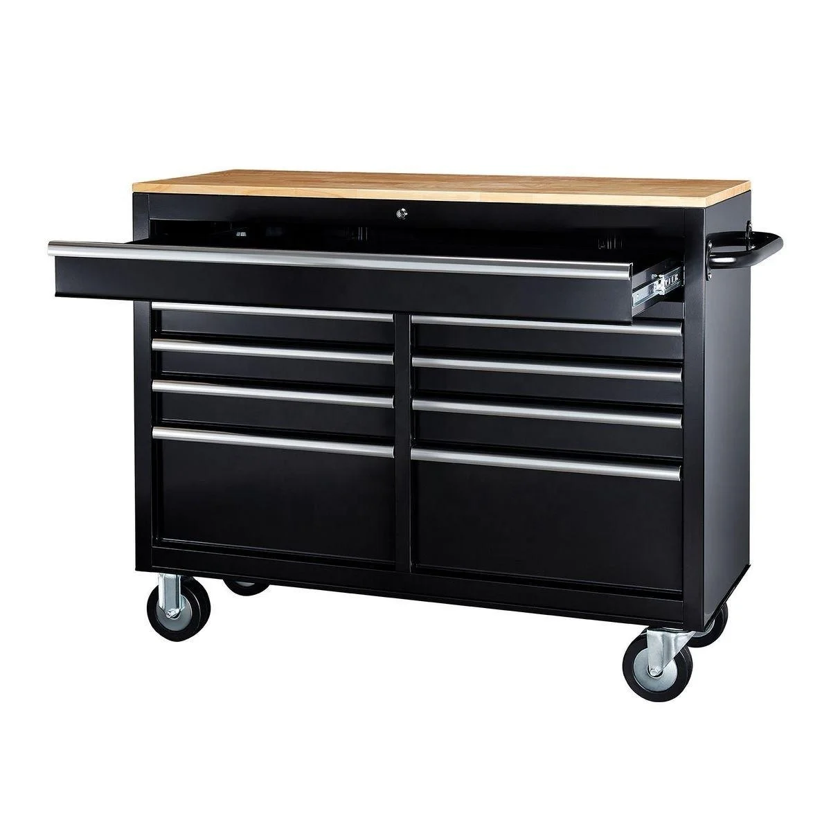 2025Chinese Wholesale 46 In. 9-Drawer Solid Wood Top Mobile Storge Garage Workshop Tool Trolley Cabinet
2025Chinese Wholesale 46 In. 9-Drawer Solid Wood Top Mobile Storge Garage Workshop Tool Trolley Cabinet