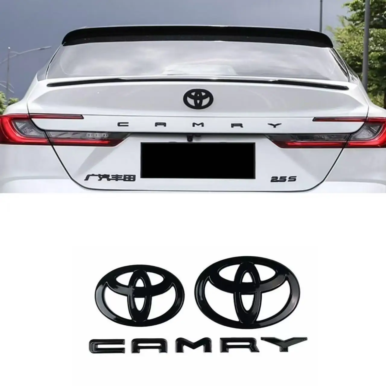 3pcs/Set Black Hood Badge Trunk Badge Camry Letters for 2024 2025 9th Generation Toyota Camry OVERLAY Modification Accessories
3pcs/Set Black Hood Badge Trunk Badge Camry Letters for 2024 2025 9th Generation Toyota Camry OVERLAY Modification Accessories