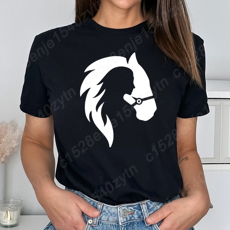 Funny Horse Print T-shirts For Women Summer Round Neck Tee Shirt Femme Fashion Casual T-Shirts
Funny Horse Print T-shirts For Women Summer Round Neck Tee Shirt Femme Fashion Casual T-Shirts