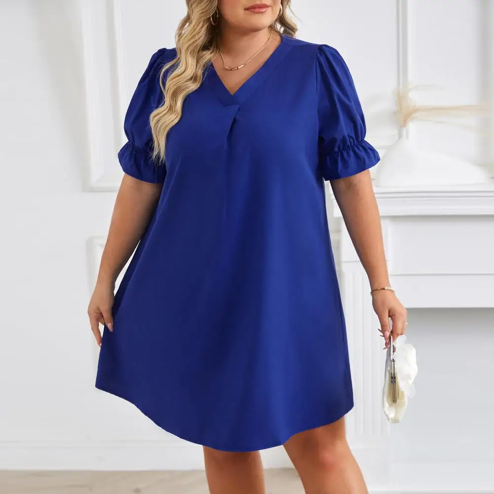 Loose Cut Pleated Dress Solid Color Casual Dress Stylish Women's V-neck Casual Dresses Loose Fit Knee-length Dress for Plus
Loose Cut Pleated Dress Solid Color Casual Dress Stylish Women's V-neck Casual Dresses Loose Fit Knee-length Dress for Plus