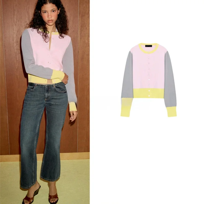 Spring Summer New Street Style Women's Long Sleeve round Neck Casual Color Block Short Knitted Open Cardigan Coat Polyester F...
Spring Summer New Street Style Women's Long Sleeve round Neck Casual Color Block Short Knitted Open Cardigan Coat Polyester F...