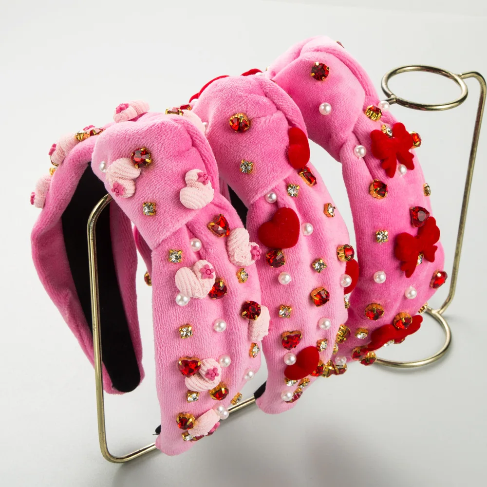 New Bow Red Valentine's Day Headband Pink Flannel Diamond Pearl Love Accessories Holiday Hair Accessories
New Bow Red Valentine's Day Headband Pink Flannel Diamond Pearl Love Accessories Holiday Hair Accessories