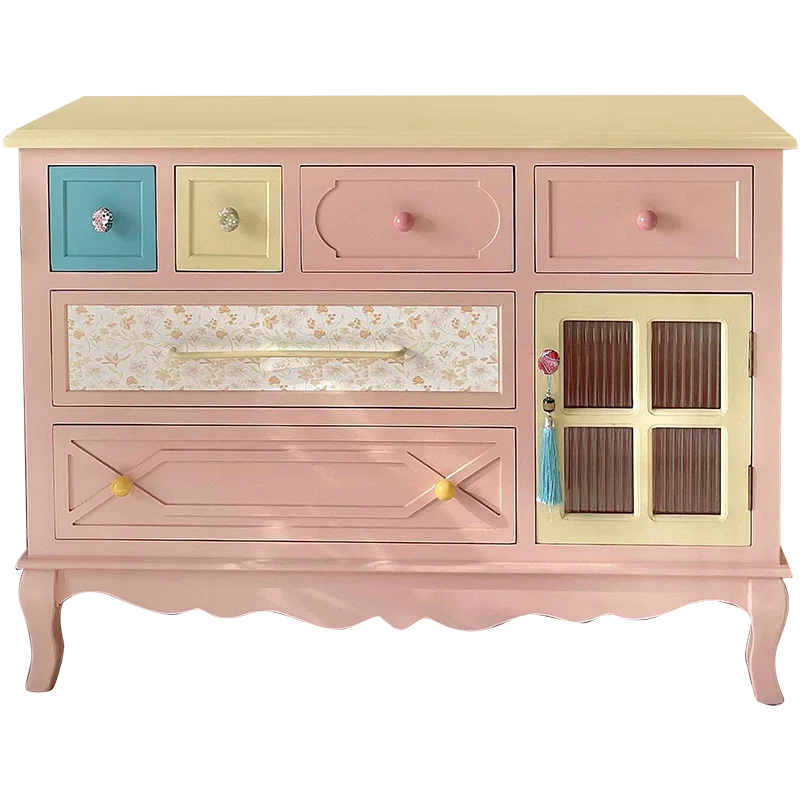 Dopamine chest, solid wood painted decorative cabinet, bedroom storage, French storage in the living room
Dopamine chest, solid wood painted decorative cabinet, bedroom storage, French storage in the living room
