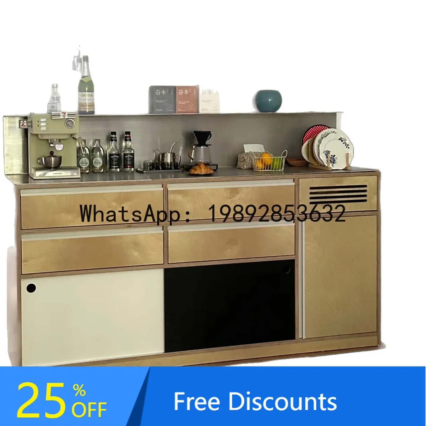 YFY Korean Style Coffee Shop Bar Cabinet Ocean Board Color-Block Sideboard Stainless Steel Top Large Capacity
YFY Korean Style Coffee Shop Bar Cabinet Ocean Board Color-Block Sideboard Stainless Steel Top Large Capacity