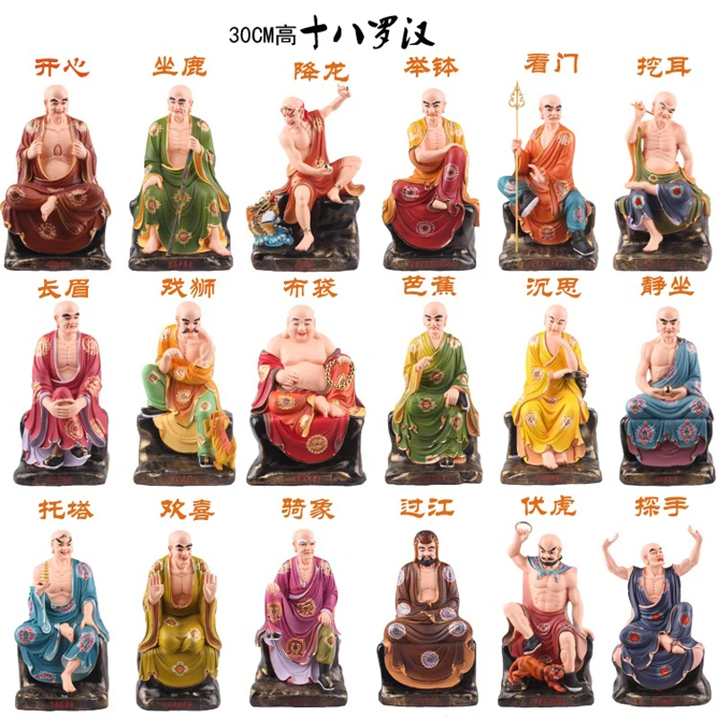 Large 18p Asia Buddhism temple HOME Altar 18 LUO HAN arhat Rohan buddha color statue exorcise evil spirit Effective protection
Large 18p Asia Buddhism temple HOME Altar 18 LUO HAN arhat Rohan buddha color statue exorcise evil spirit Effective protection