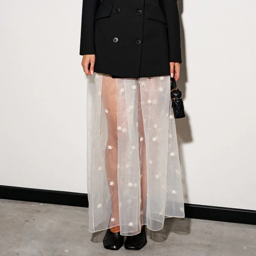 Linad Street Chic Mesh Print A Line Skirts For Woman Elegant High Waist Long Skirt Casual Loose Ankle Length Skirts 2025 Autumn
Linad Street Chic Mesh Print A Line Skirts For Woman Elegant High Waist Long Skirt Casual Loose Ankle Length Skirts 2025 Autumn