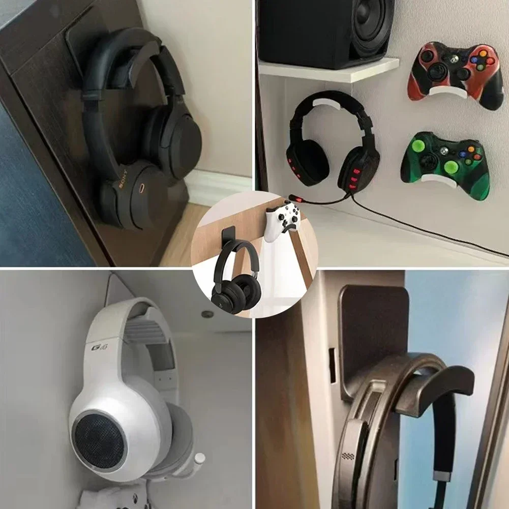 Universal Headphone Stand Adhensive Plastic Wall Mount Hanger Under Desk Headset Rack Holder Support for Gaming Earphone Bracket Universal Headphone Stand Adhensive Plastic Wall Mount Hanger Under Desk Headset Rack Holder Support for Gaming Earphone Bracket