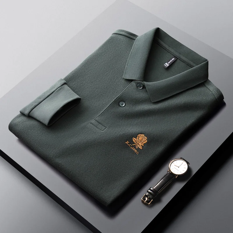 High end 100% cotton long sleeve t-shirt men's spring and autumn new polo shirt trend flower embroidery casual large men's wear
High end 100% cotton long sleeve t-shirt men's spring and autumn new polo shirt trend flower embroidery casual large men's wear