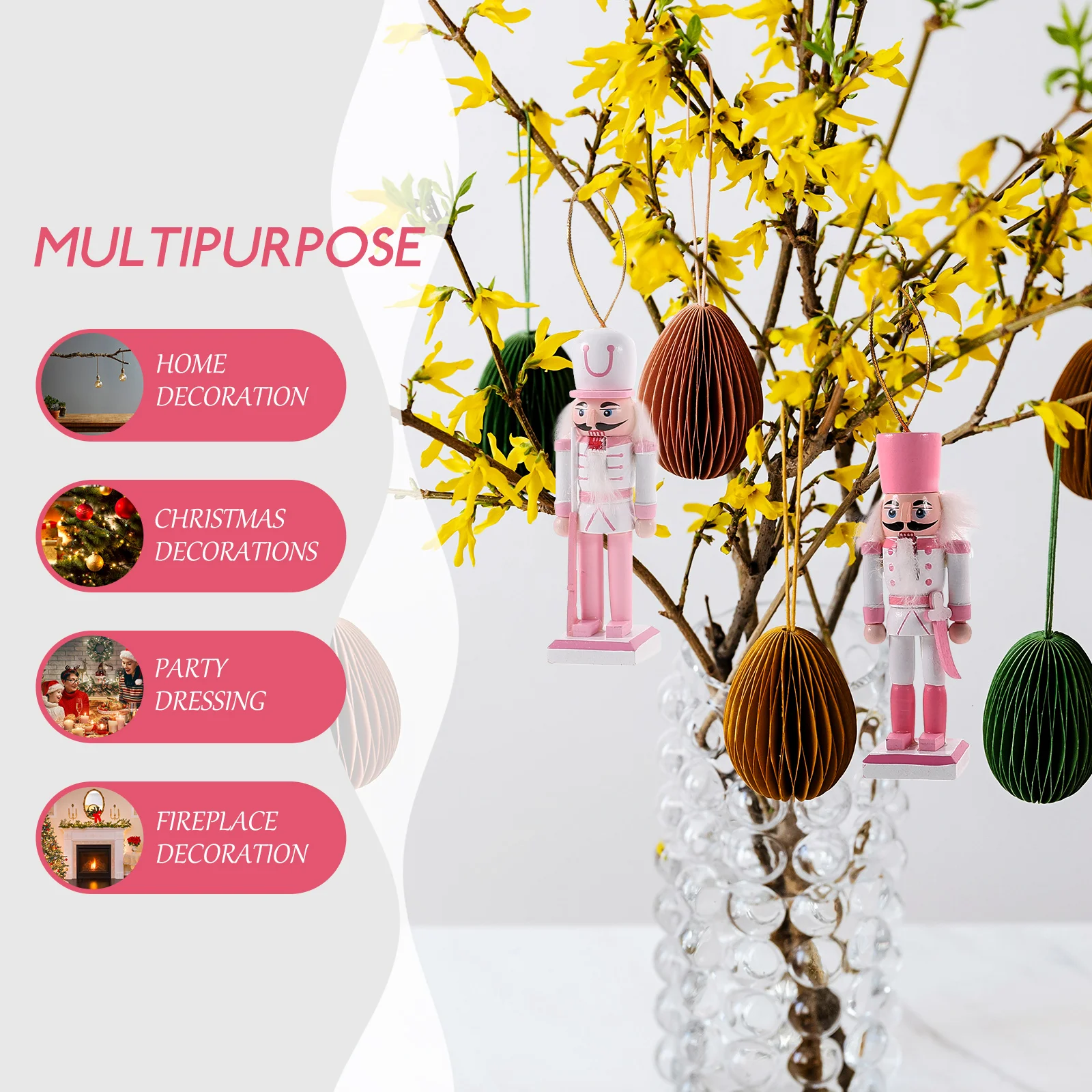 6 Pcs Nutcracker Pendant Ornaments s Soldier Pendants Decor Wood Nutcrackers Work Holiday 
6 Pcs Nutcracker Pendant Ornaments s Soldier Pendants Decor Wood Nutcrackers Work Holiday