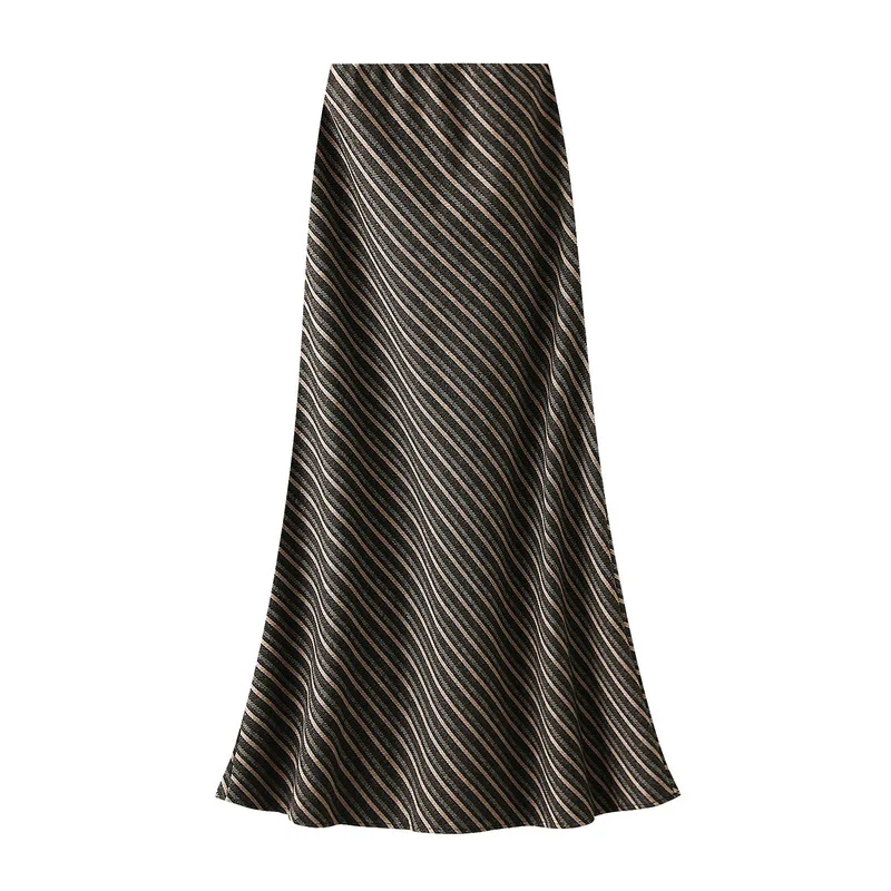 High waist slimming half skirt for women in autumn 2025, loose diagonal stripe A-line hip hugging skirt, fishtail skirt
High waist slimming half skirt for women in autumn 2025, loose diagonal stripe A-line hip hugging skirt, fishtail skirt