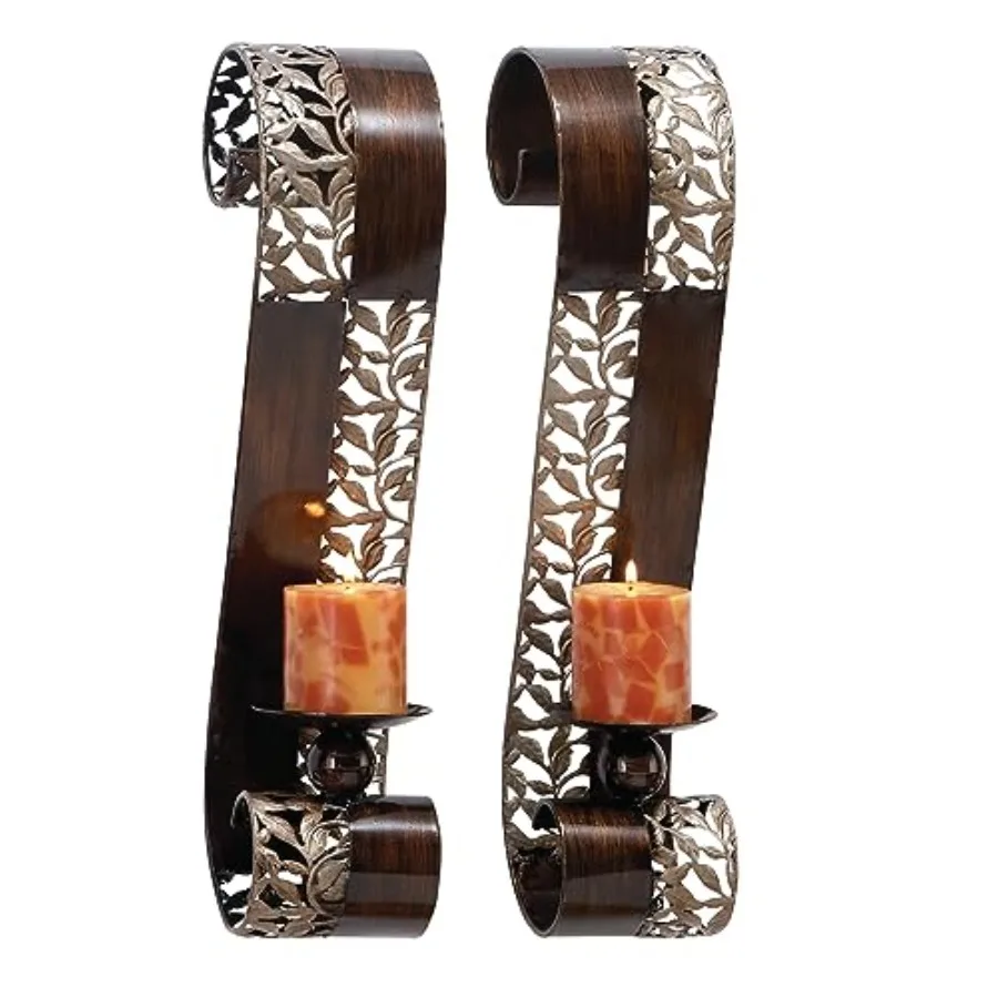Metal Leaf Wall Sconce Cutout with Scrolled Edges Set of 2 5" 5"W Brown
Metal Leaf Wall Sconce Cutout with Scrolled Edges Set of 2 5" 5"W Brown