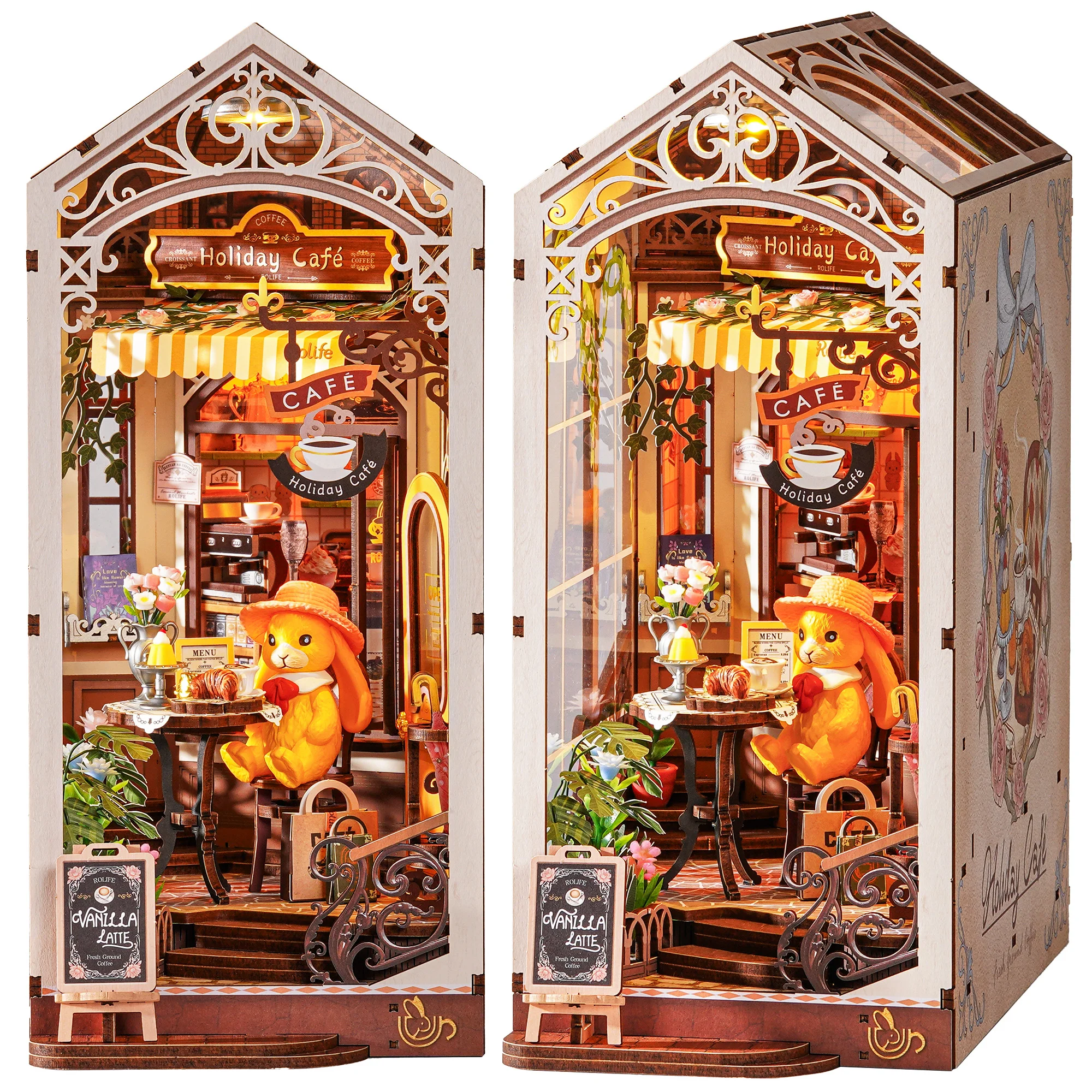 Rolife DIY Book Nook Kit Holiday Cafe Tiny House Craft Kit for Home Bookshelf Decor 171PCS Wooden 3D Puzzle for Adult to Build
Rolife DIY Book Nook Kit Holiday Cafe Tiny House Craft Kit for Home Bookshelf Decor 171PCS Wooden 3D Puzzle for Adult to Build