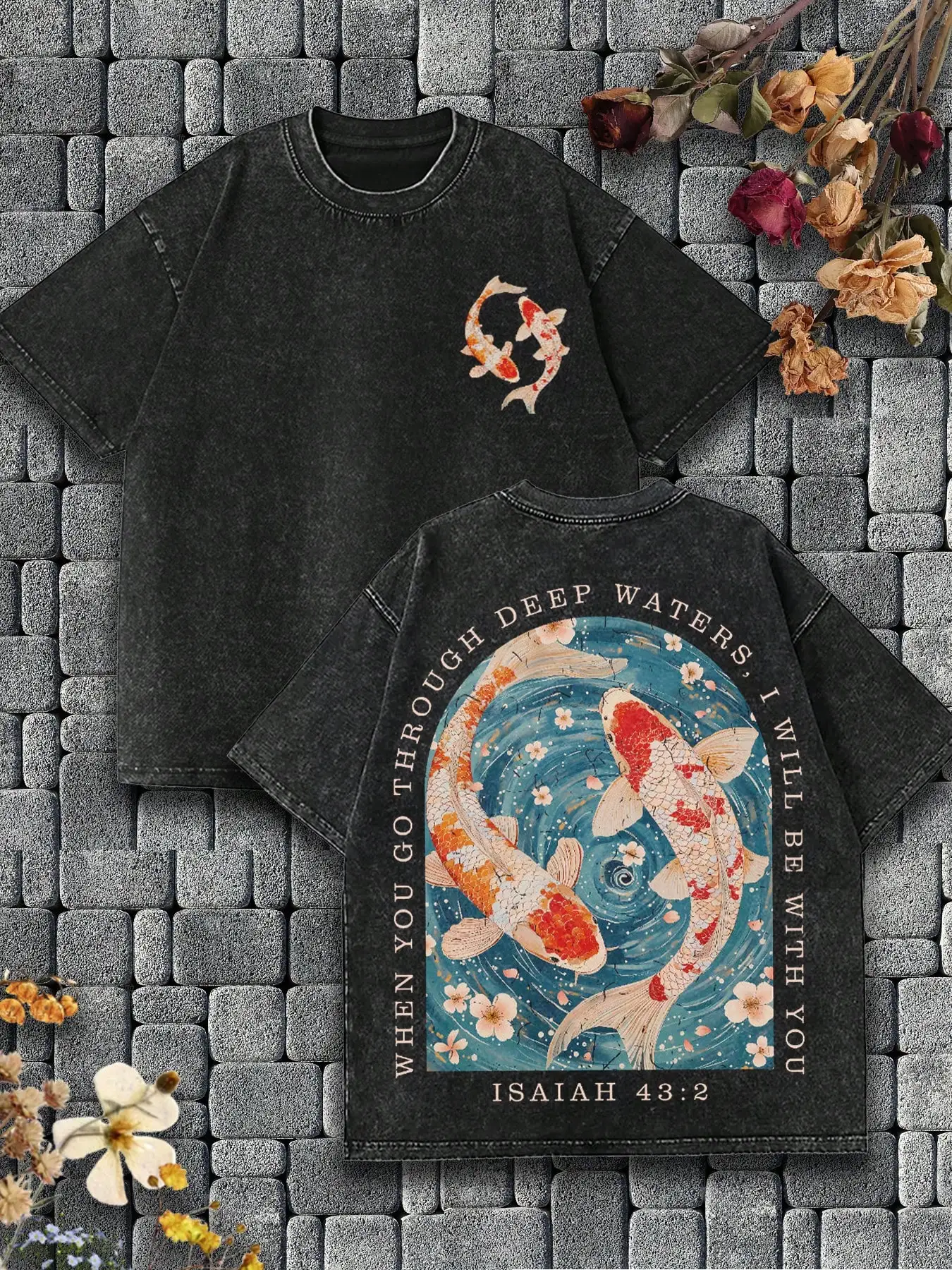 Черная футболка свободного кроя с принтом карпа кои и вдохновляющей цитатой, повседневный уличный стиль
Черная футболка свободного кроя с принтом карпа кои и вдохновляющей цитатой, повседневный уличный стиль