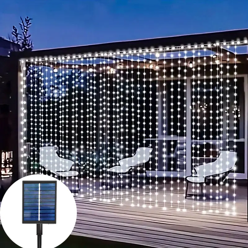 Solar Curtain String Lights LED 8 Modes Fairy Wedding Garland Room Decoration Valentine's Day Outdoor Garden Ramadan Decor 2026
Solar Curtain String Lights LED 8 Modes Fairy Wedding Garland Room Decoration Valentine's Day Outdoor Garden Ramadan Decor 2026