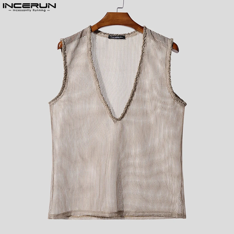 INCERUN Men Tank Tops Hollow Out Mesh See Through Sexy Tassel Male Vests Summer 2025 Solid Color Fashion Streetwear Men Clothing
INCERUN Men Tank Tops Hollow Out Mesh See Through Sexy Tassel Male Vests Summer 2025 Solid Color Fashion Streetwear Men Clothing