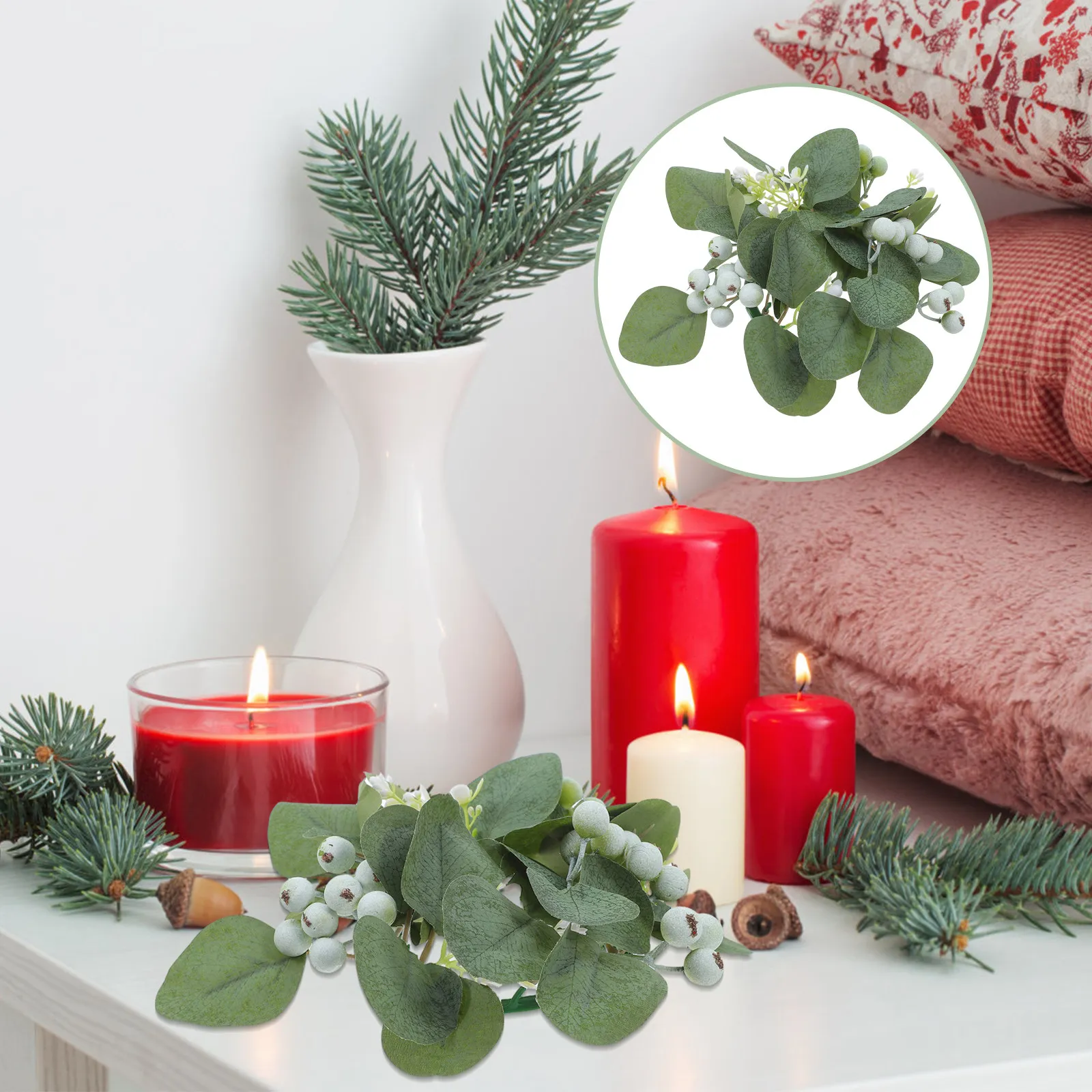 6Pcs Artificial Eucalyptus Rings Spring Wreaths Table Centerpiece Greenery Pillar Holder Farmhouse Wedding Decor
6Pcs Artificial Eucalyptus Rings Spring Wreaths Table Centerpiece Greenery Pillar Holder Farmhouse Wedding Decor