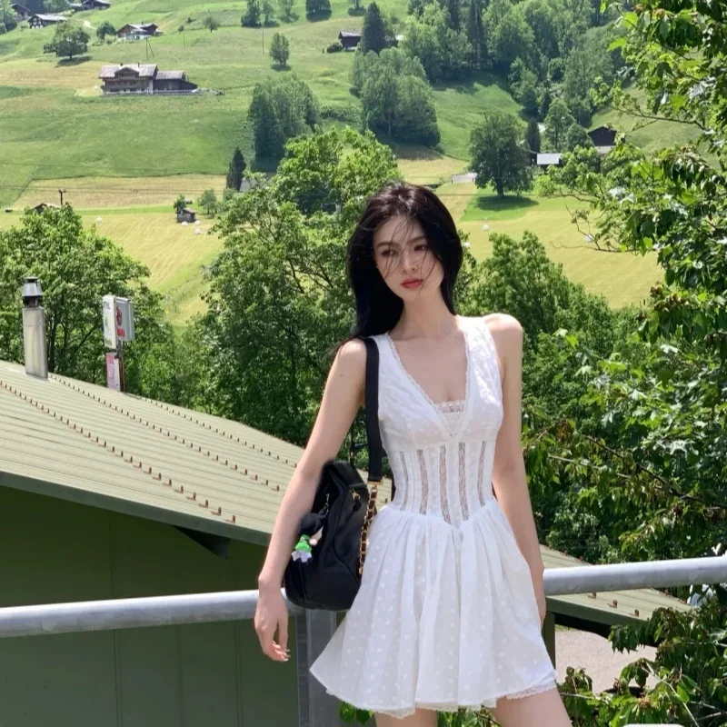 Sexy Sleeveless Deep V-neck Short Dresses White Dress 2025 Summer Holiday Outfits Fashion Party Clothes Casual Elegant Gowns
Sexy Sleeveless Deep V-neck Short Dresses White Dress 2025 Summer Holiday Outfits Fashion Party Clothes Casual Elegant Gowns