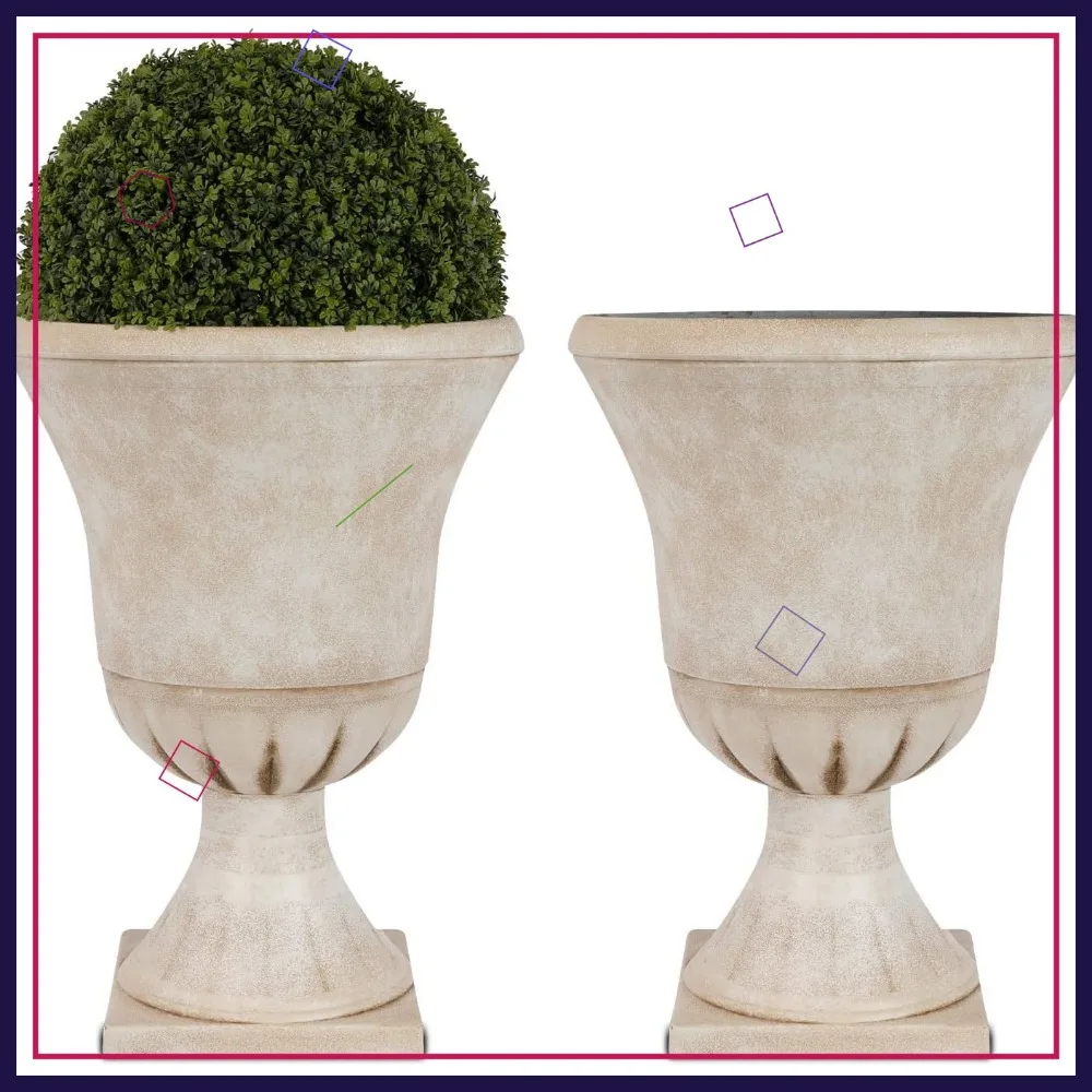 55.88cm Tall 2-Pack Classic Resin Flower Pots, Round Planter for Indoor/Outdoor Use, Diameter 38.10cm, Stone-Look Decor
55.88cm Tall 2-Pack Classic Resin Flower Pots, Round Planter for Indoor/Outdoor Use, Diameter 38.10cm, Stone-Look Decor