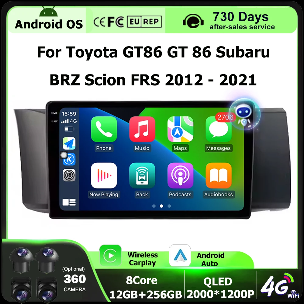 Wireless Carplay For Toyota GT86 GT 86 Subaru BRZ Scion FRS 2012 - 2021 LHD Android 16 Auto Car Radio GPS Multimedia Player DSP
Wireless Carplay For Toyota GT86 GT 86 Subaru BRZ Scion FRS 2012 - 2021 LHD Android 16 Auto Car Radio GPS Multimedia Player DSP