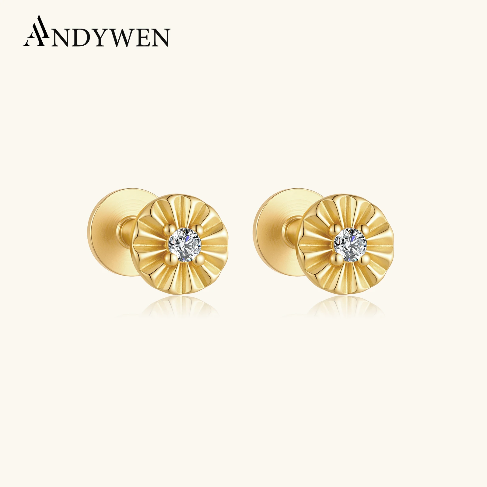 ANDYWEN 925 Sterling Silver Sparkling CZ Piercing Floral Disc Stud Earrings, Minimalist Women Jewelry Gift for Daily Wear
ANDYWEN 925 Sterling Silver Sparkling CZ Piercing Floral Disc Stud Earrings, Minimalist Women Jewelry Gift for Daily Wear
