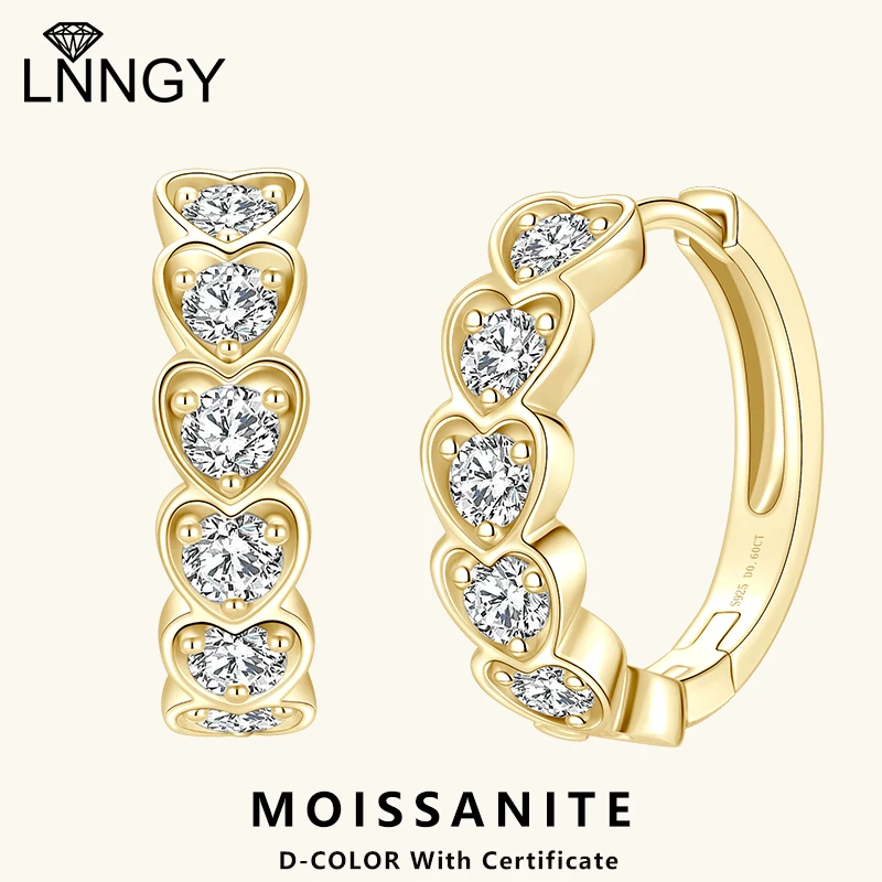 Lnngy Oorbellen Zilver 925 Sterling Silver Heart Shape Hoop Earrings For Women Certified 3MM Moissanite Diamond Earring Jewelry
Lnngy Oorbellen Zilver 925 Sterling Silver Heart Shape Hoop Earrings For Women Certified 3MM Moissanite Diamond Earring Jewelry